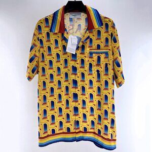 Casablanca Cuban Collar Short Sleeve Shirt Multi Shortsleeves